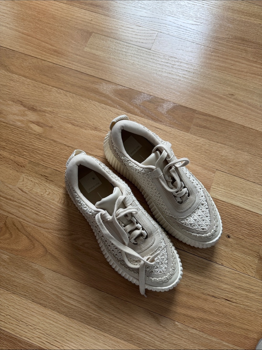 Dolce Vita Cream Woven Sneakers